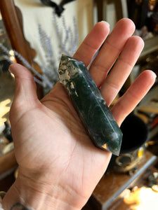Moss Agate With Druzy Generator