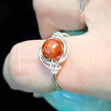 Load image into Gallery viewer, Dream Fire Agate Wire Wrapped Ring