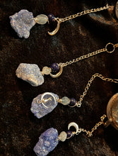 Load image into Gallery viewer, Druzy Crystal Tea Ball- Aqua Blue Aura Quartz Druzy Crystal, Lapis Lazuli and Aquamarine Beads, Mesh Tea Strainer