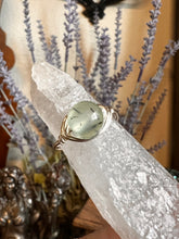 Load image into Gallery viewer, Rutilated Prehnite Wire Wrapped Ring