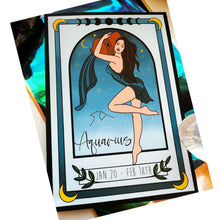 Load image into Gallery viewer, Print Zodiac Birthday Cards Aquarius January 20th - February 18th