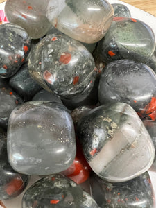 Bloodstone Tumbles with Pyrite